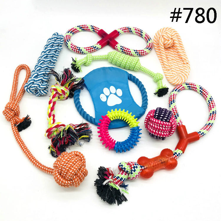 KFX-3997757 Durable Cotton Rope Pet Toy Set for Medium to Large Dogs