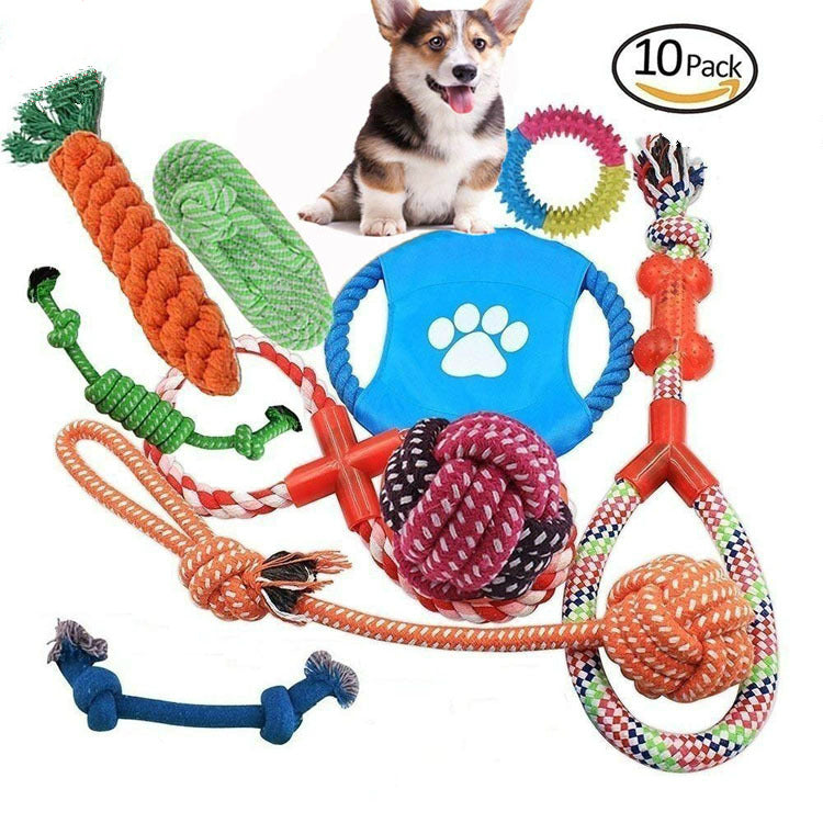 KFX-3997757 Durable Cotton Rope Pet Toy Set for Medium to Large Dogs