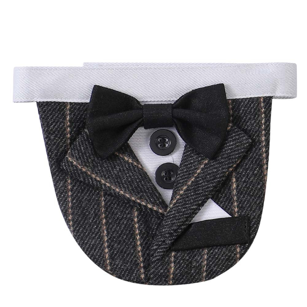 KFX-3998525 Triangular Striped Wedding Napkin in Dark Gray, Green, and Coffee Brown - Cotton-Polyester Blend