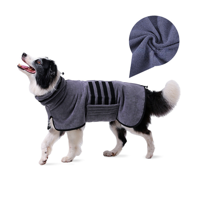 KFX-4000317 Adjustable Water-Absorbent Dog & Cat Bathrobe for Small to Large Pets