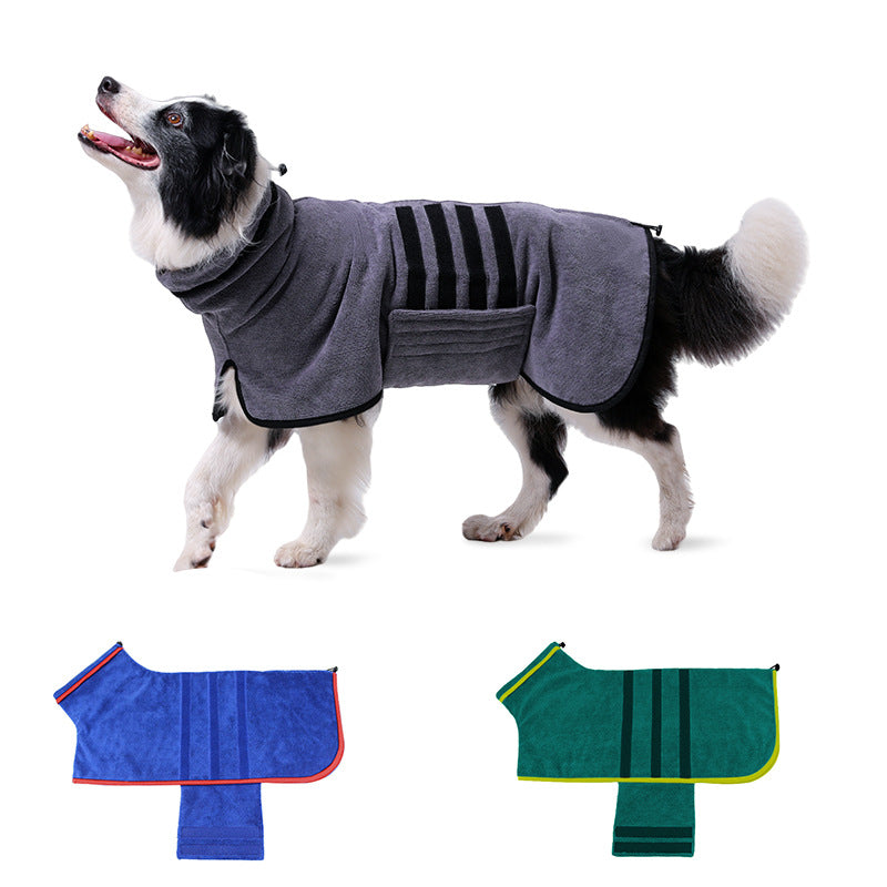 KFX-4000317 Adjustable Water-Absorbent Dog & Cat Bathrobe for Small to Large Pets