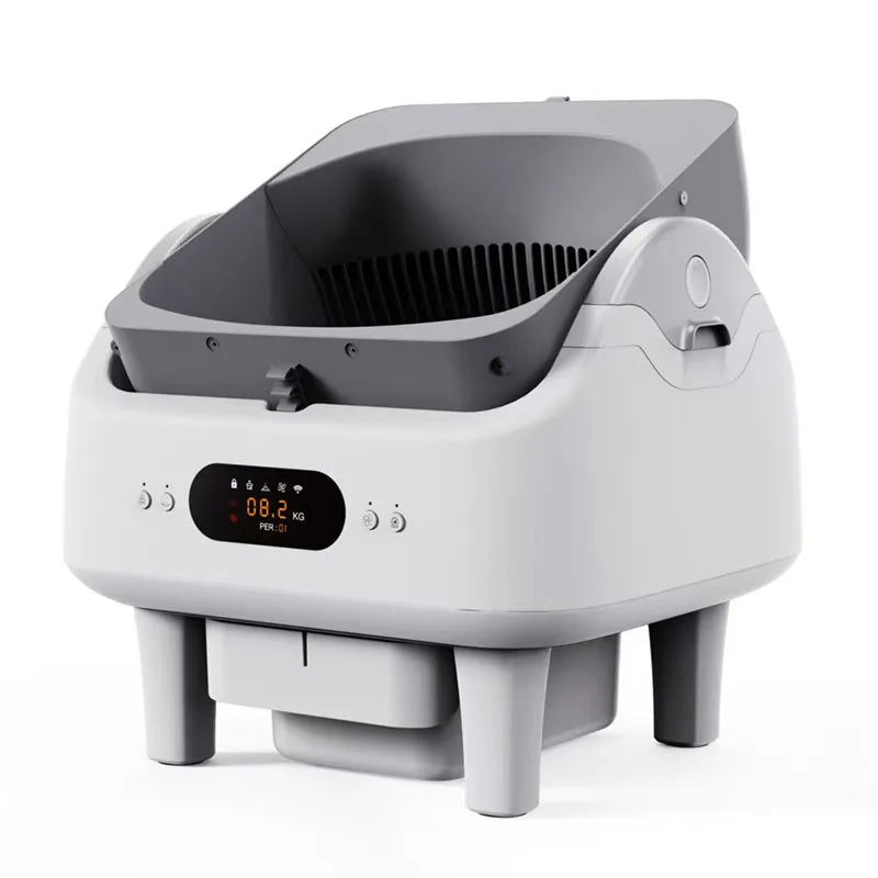 KFX-400211 Automatic Smart Cat Litter Box with Remote Control and Health Monitor - 68L Capacity, Durable PP Plastic