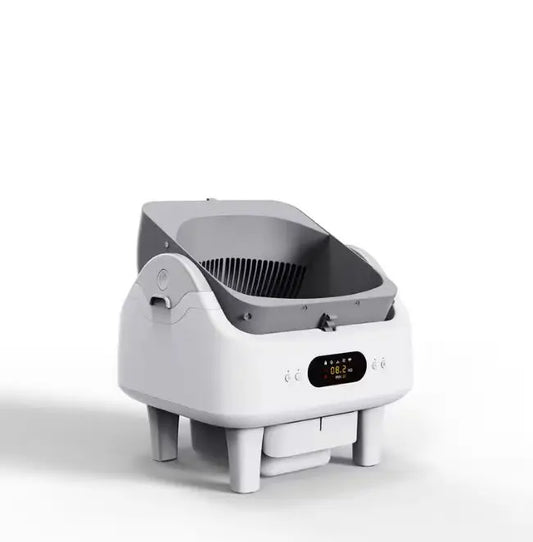 KFX-400211 Automatic Smart Cat Litter Box with Remote Control and Health Monitor - 68L Capacity, Durable PP Plastic