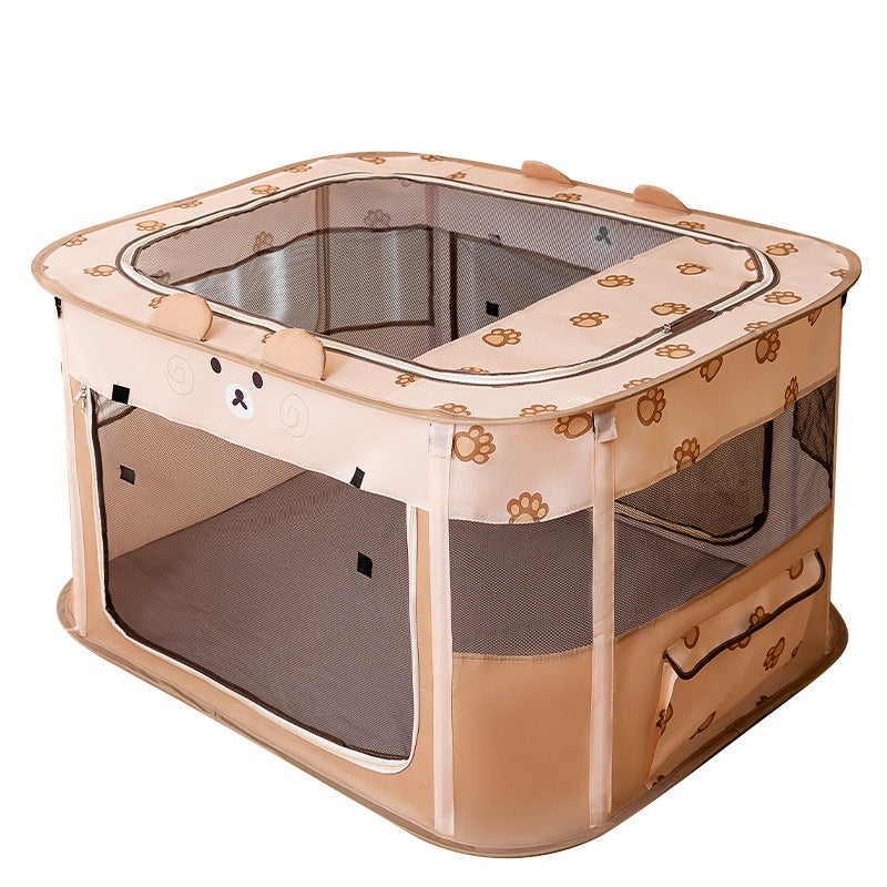 KFX-4002365 Foldable Animal-Shaped Cat Nest Tent in Brown Bear Design, Multiple Sizes Available