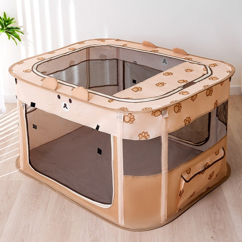 KFX-4002365 Foldable Animal-Shaped Cat Nest Tent in Brown Bear Design, Multiple Sizes Available