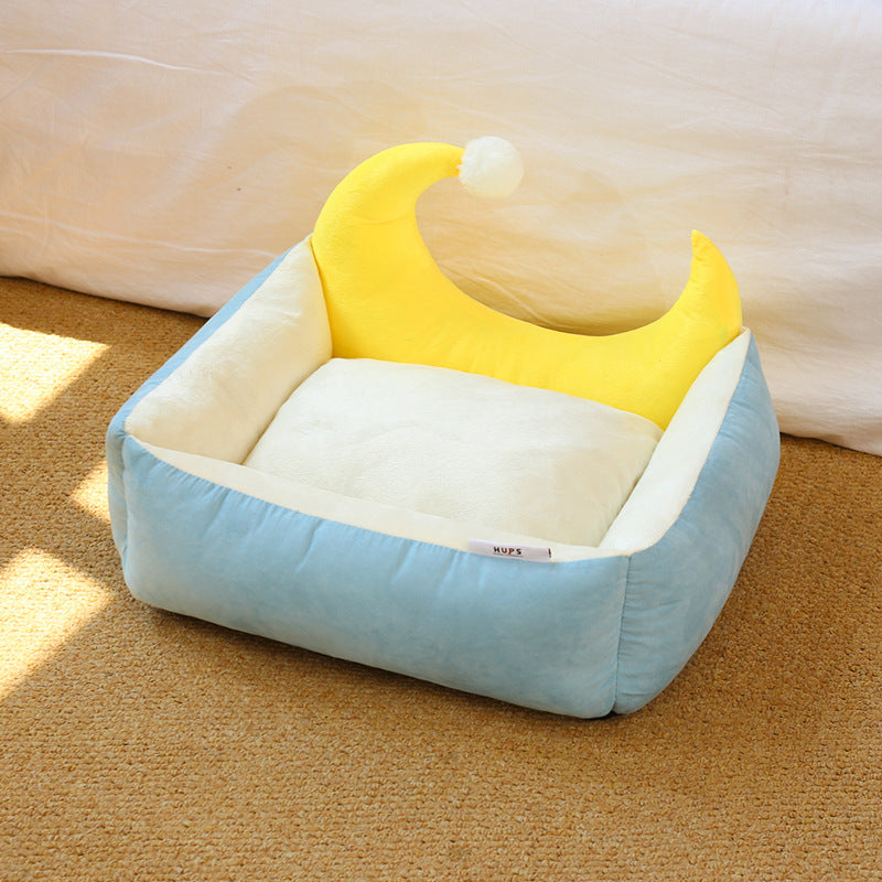 KFX-4002749 Tatami Cloud Pet Nest - Cozy Cloth Bed in Green, Blue, Pink, Sizes M & L