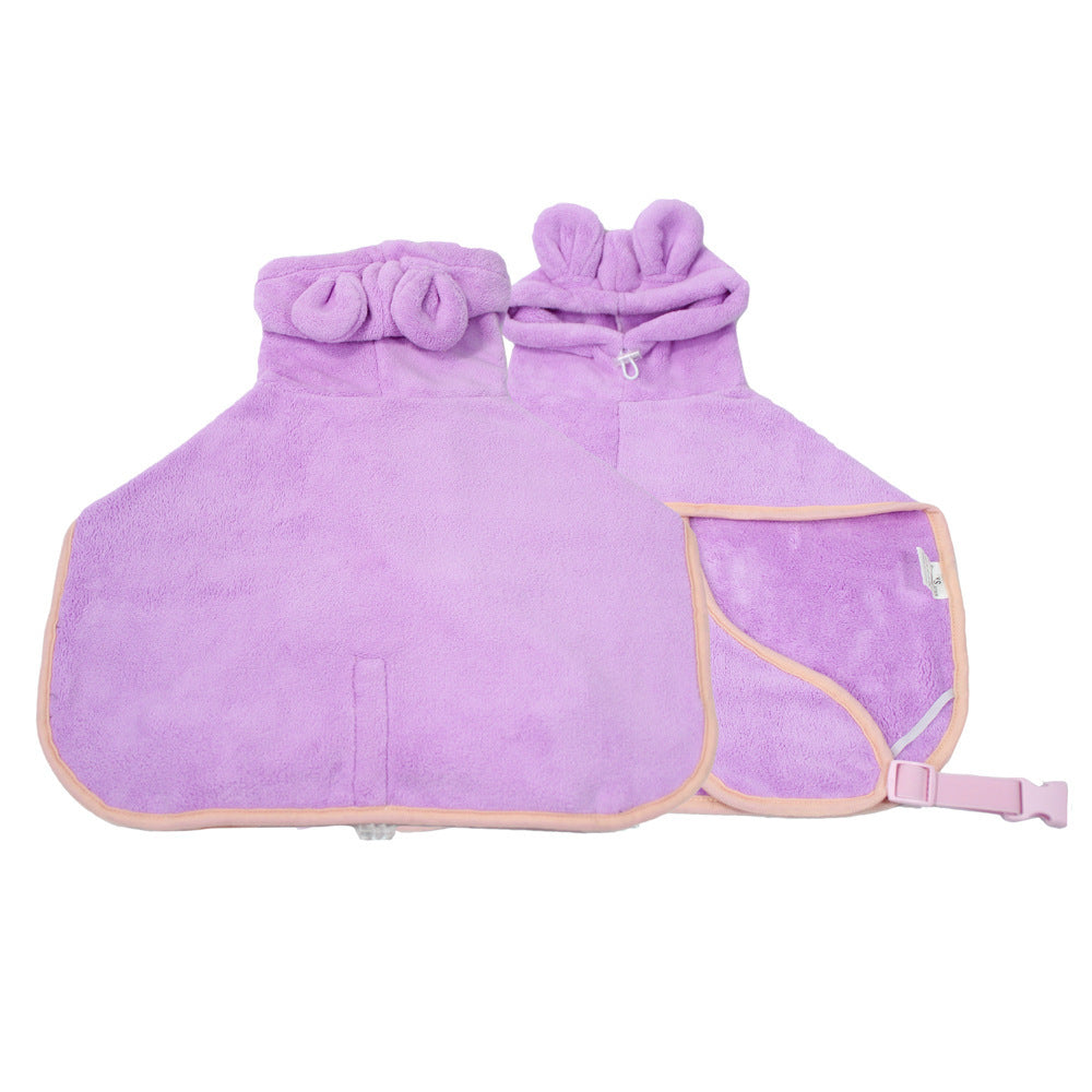 KFX-4002877 Ultra-Absorbent Microfiber Dog Bathrobe for Quick Drying and Cozy Comfort