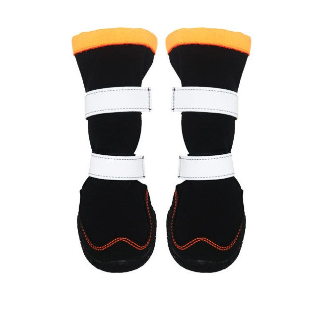 KFX-4005309 Warm Waterproof Plush Pet Shoes for Dogs - Non-Slip Casual Style in Red and Orange, Available in Sizes 1 to 8