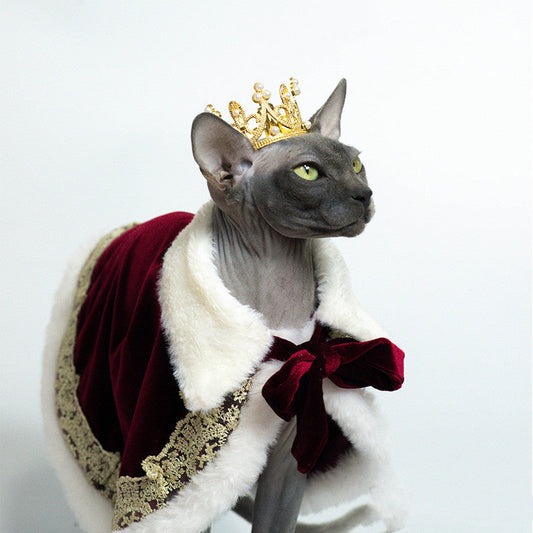 KFX-4006845 Casual Polyester Pet Cape for Dogs and Cats, White and Red, Various Sizes