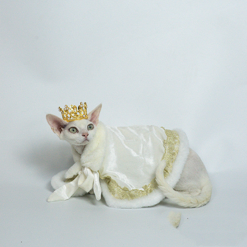 KFX-4006845 Casual Polyester Pet Cape for Dogs and Cats, White and Red, Various Sizes