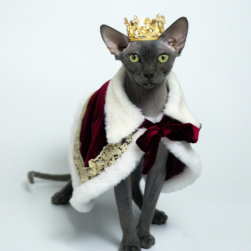 KFX-4006845 Casual Polyester Pet Cape for Dogs and Cats, White and Red, Various Sizes