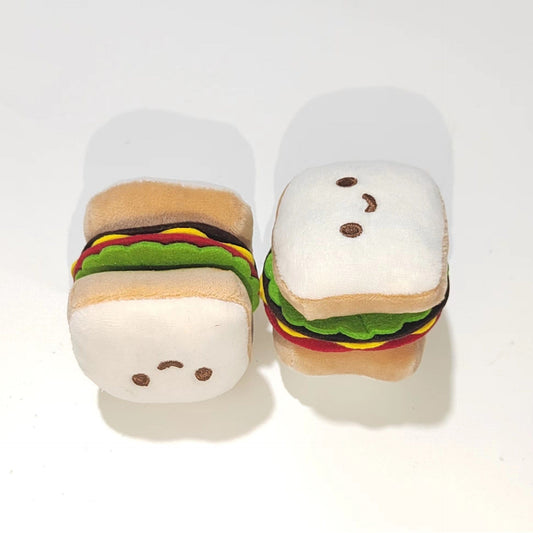 KFX-4008125 Decompression Plush Hamburger Pet Sound Toy - Fun Chewable Plushie for Dogs and Cats
