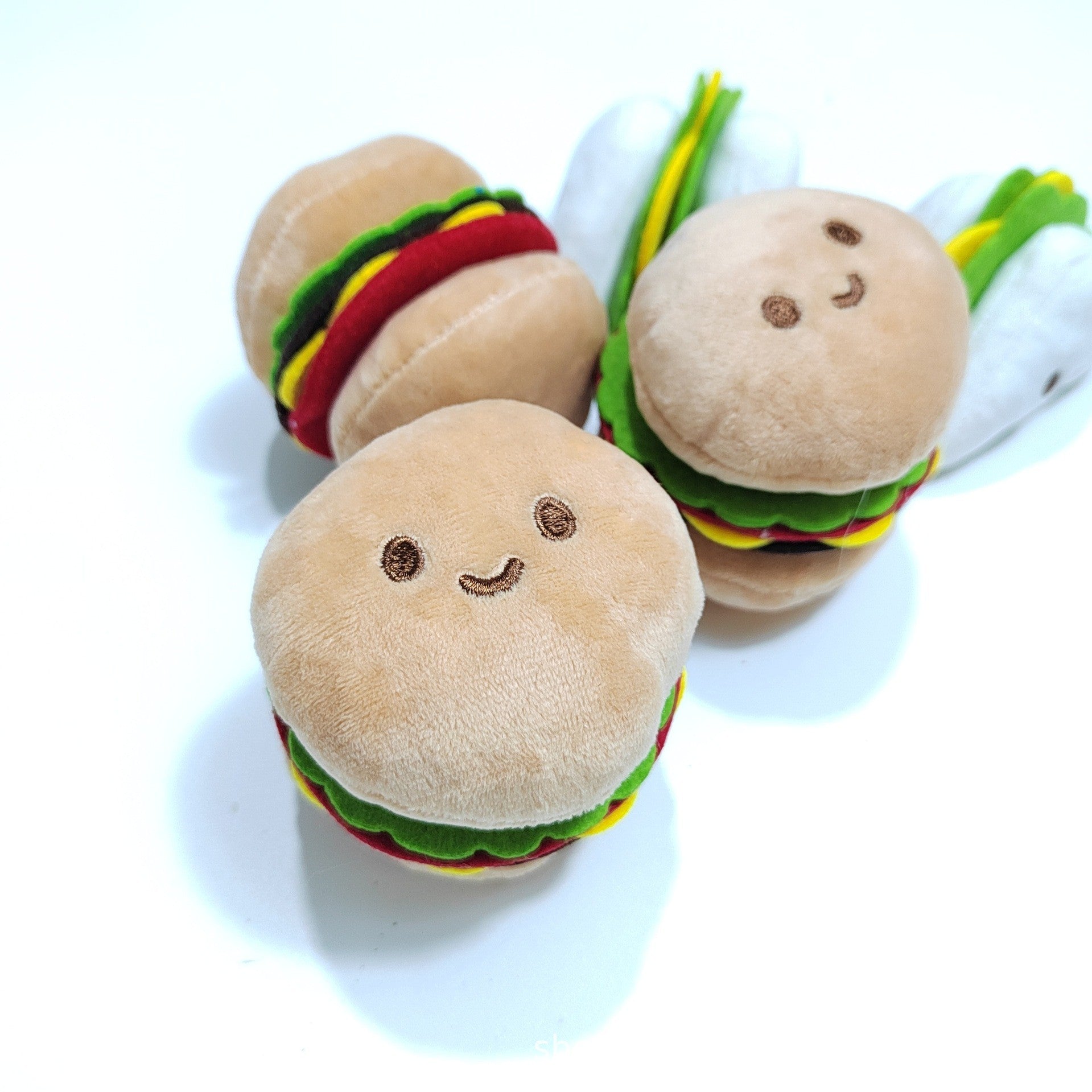 KFX-4008125 Decompression Plush Hamburger Pet Sound Toy - Fun Chewable Plushie for Dogs and Cats
