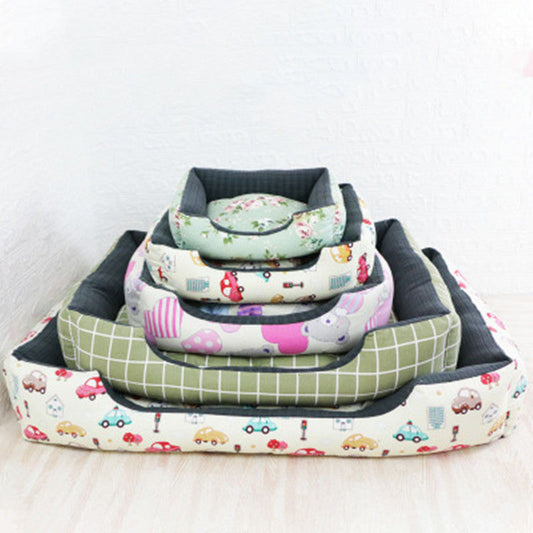 KFX-4008509 Square Nest Pet Mat for Small Animals, Removable Designs, Washable Options, Perfect for All Pets