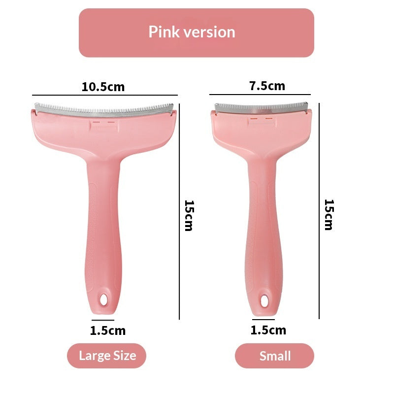 KFX-4009277 Pet Macaron Curved Blade Comb for Effective Dog Hair Removal – Stainless Steel and ABS, Available in Four Colors