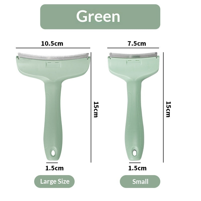 KFX-4009277 Pet Macaron Curved Blade Comb for Effective Dog Hair Removal – Stainless Steel and ABS, Available in Four Colors