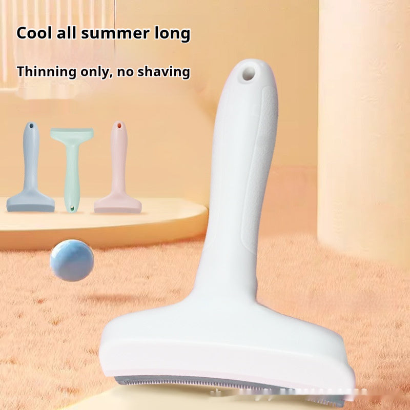 KFX-4009277 Pet Macaron Curved Blade Comb for Effective Dog Hair Removal – Stainless Steel and ABS, Available in Four Colors