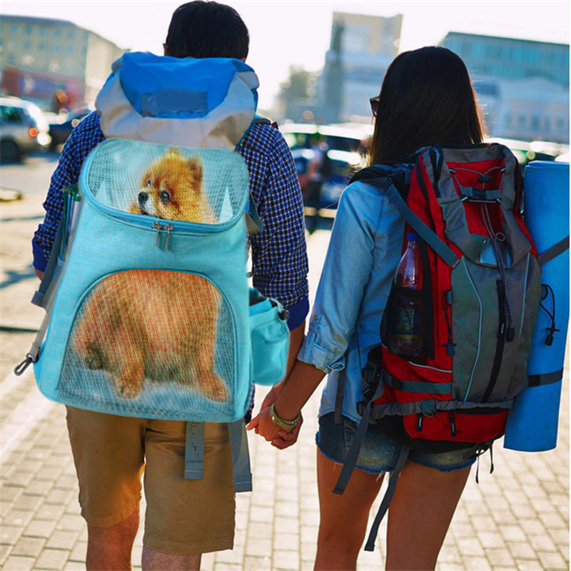 KFX-4011709 Foldable Multifunctional Pet Backpack for Small to Medium Pets - Nylon, Lightweight, Various Colors