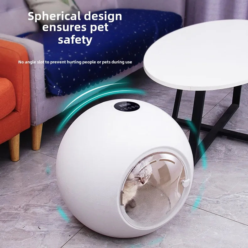 KFX-401171 Eco-Friendly Spherical Pet Hair Dryer for Cats & Dogs - Electric Grooming Bathing Box