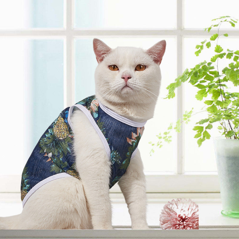KFX-4012605 Versatile Polyester Cat Vest for Fall Adventures in Hawaii