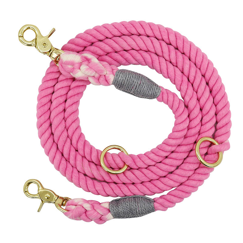 KFX-4014013 Double-Headed Two-In-One Dog Walking Rope with Half-Chain Collar for Small Dogs - Adjustable 180cm Length