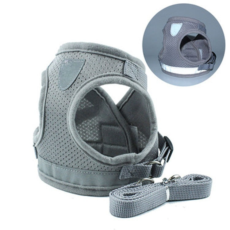 KFX-4014781 Reflective Dog Breast Strap Vest with Breathable Traction Rope - Multiple Colors Available