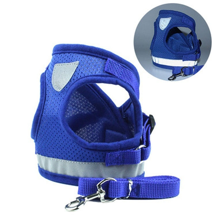 KFX-4014781 Reflective Dog Breast Strap Vest with Breathable Traction Rope - Multiple Colors Available