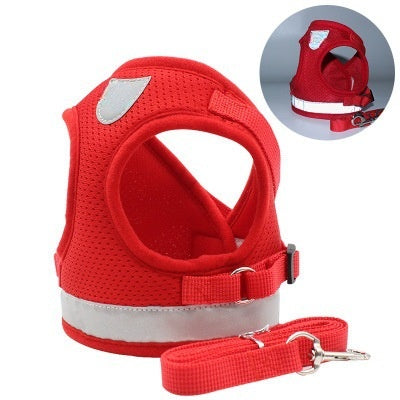 KFX-4014781 Reflective Dog Breast Strap Vest with Breathable Traction Rope - Multiple Colors Available