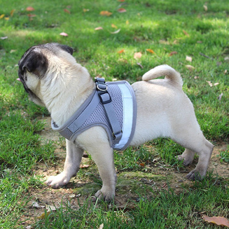 KFX-4014781 Reflective Dog Breast Strap Vest with Breathable Traction Rope - Multiple Colors Available