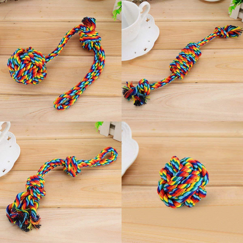 KFX-4015037 Durable Cotton Rope Toys for Dogs and Cats - Molar Knot Chew Sets