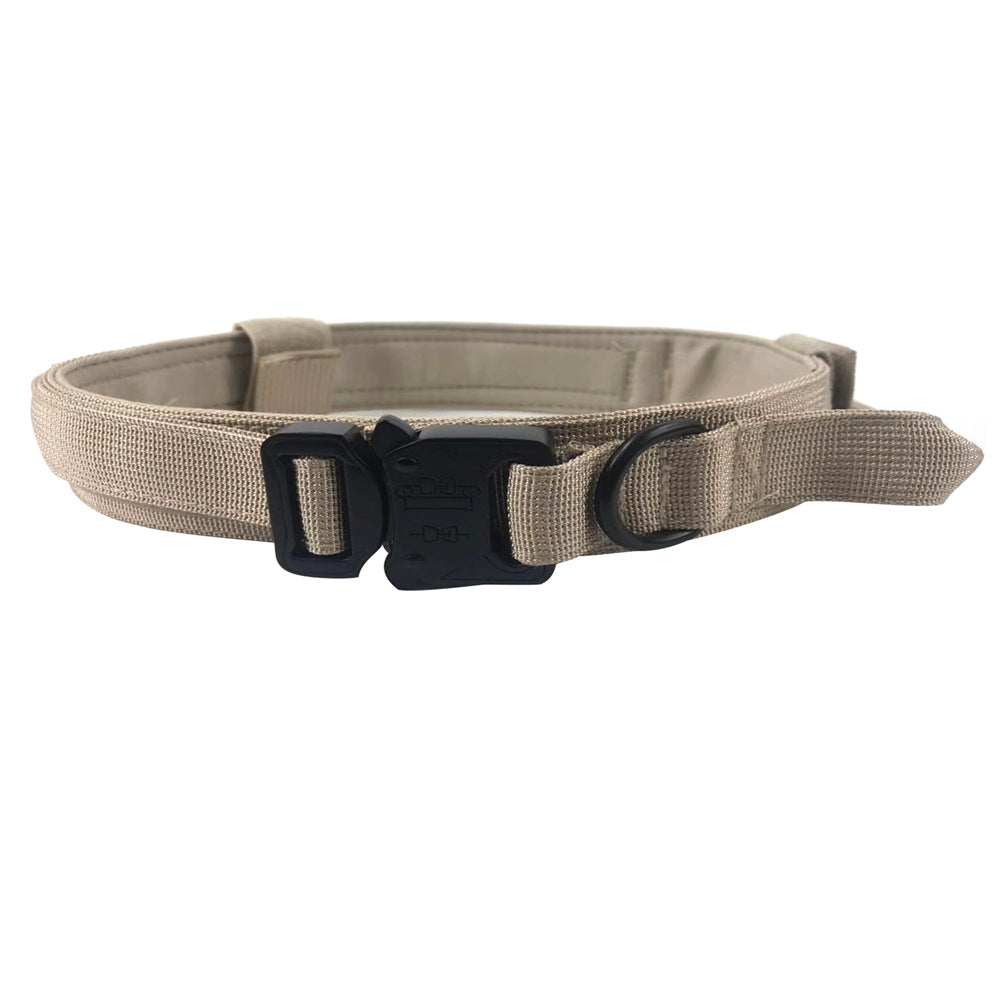 KFX-4017469 Adjustable Military Nylon Dog Collar and Leash Set - Durable Traction Belt for Active Dogs