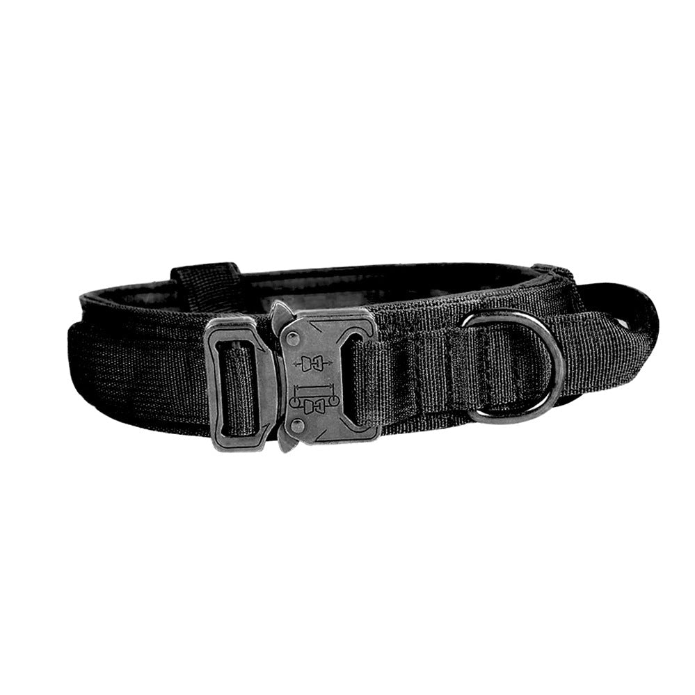KFX-4017469 Adjustable Military Nylon Dog Collar and Leash Set - Durable Traction Belt for Active Dogs