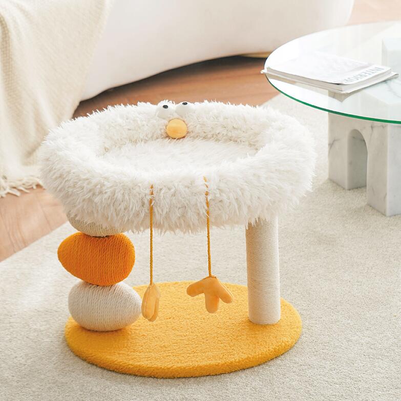 KFX-4018365 Multifunctional Cat Climbing Frame with Scratch and Play Features - Yellow