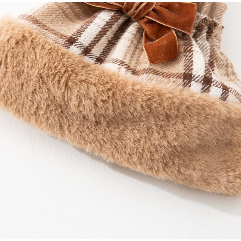 KFX-4018749 Charming Two-Piece Winter Dog Outfit with Hooded Cape and Dress for Small Pets