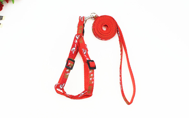 KFX-4019773 Fashionable Nylon Pet Leash with Colorful Printed Patches - Adjustable Traction Rope for Small and Large Dogs