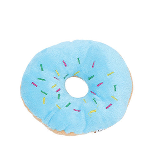 KFX-4020797 Eco-Friendly Plush Dog Toy - Pink Brown Donut Shape, 14cm Chew Toy with Vocal Feature