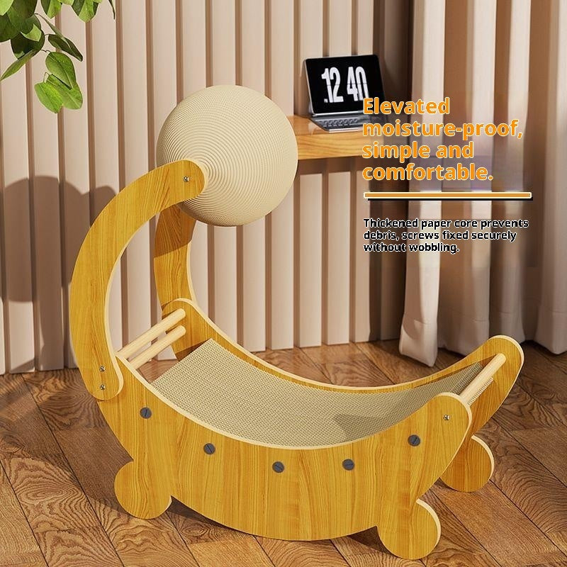 KFX-4025917 Moon Boat Cat Scratch Board - Corrugated Paper Design for Fun and Durable Play