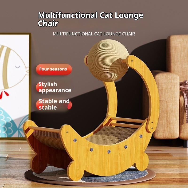 KFX-4025917 Moon Boat Cat Scratch Board - Corrugated Paper Design for Fun and Durable Play