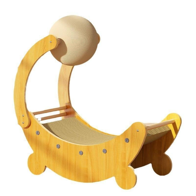 KFX-4025917 Moon Boat Cat Scratch Board - Corrugated Paper Design for Fun and Durable Play