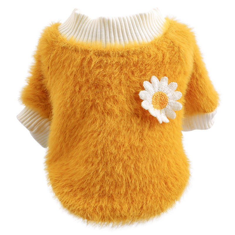 KFX-4026301 Daisy Print Pet Dress in Thick Style – Polyester Material with Multiple Sizes