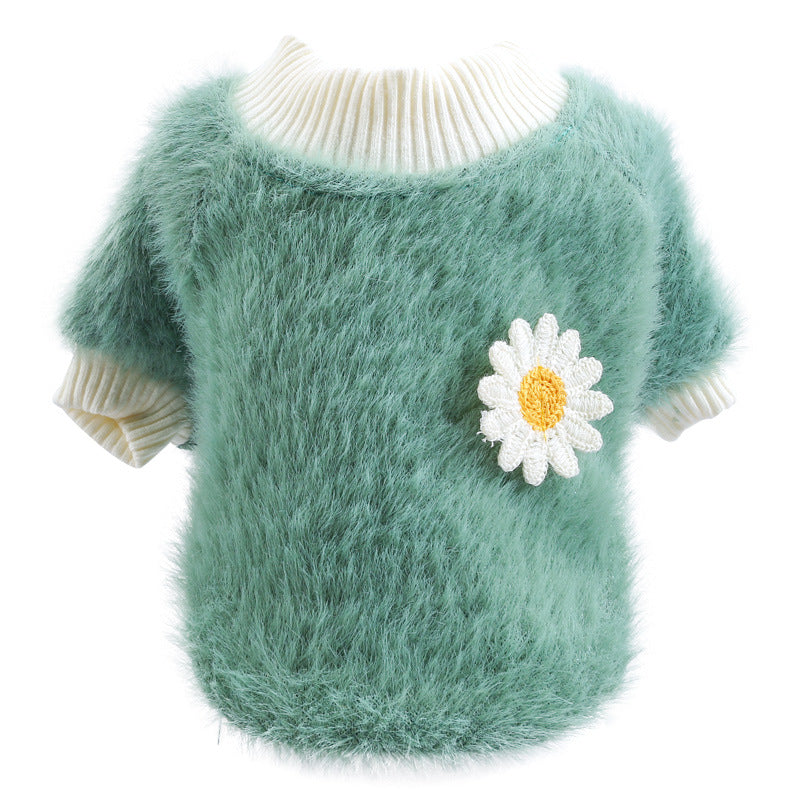 KFX-4026301 Daisy Print Pet Dress in Thick Style – Polyester Material with Multiple Sizes