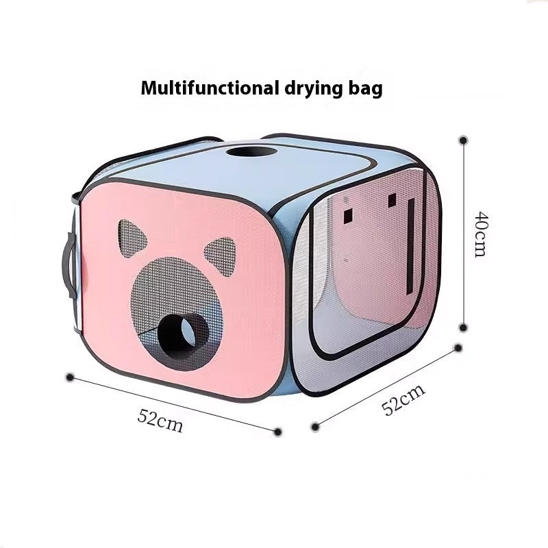 KFX-4026557 Pet Hair Drying Oven with Foot Pad - Oxford Fabric & PVC Mesh, 52cm x 40cm x 52cm