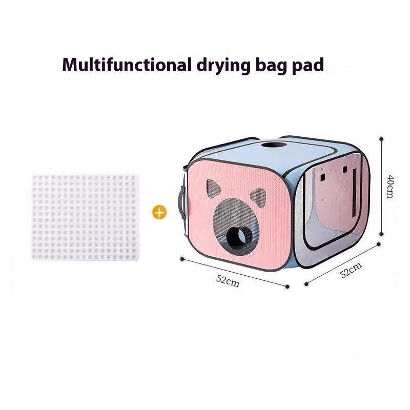 KFX-4026557 Pet Hair Drying Oven with Foot Pad - Oxford Fabric & PVC Mesh, 52cm x 40cm x 52cm
