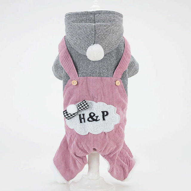 KFX-4028093 Casual Pet Dog Overalls for Small Dogs – Lightweight Knitted Fabric in Black, Pink, Navy Blue, and Green