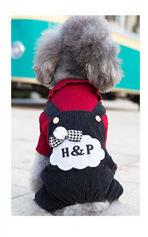 KFX-4028093 Casual Pet Dog Overalls for Small Dogs – Lightweight Knitted Fabric in Black, Pink, Navy Blue, and Green