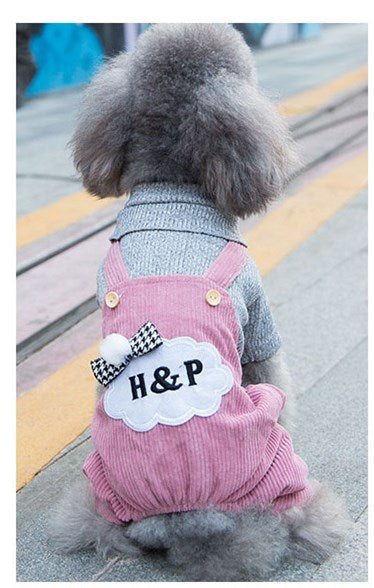 KFX-4028093 Casual Pet Dog Overalls for Small Dogs – Lightweight Knitted Fabric in Black, Pink, Navy Blue, and Green