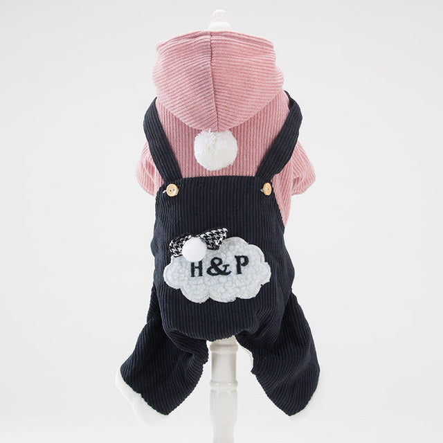 KFX-4028093 Casual Pet Dog Overalls for Small Dogs – Lightweight Knitted Fabric in Black, Pink, Navy Blue, and Green
