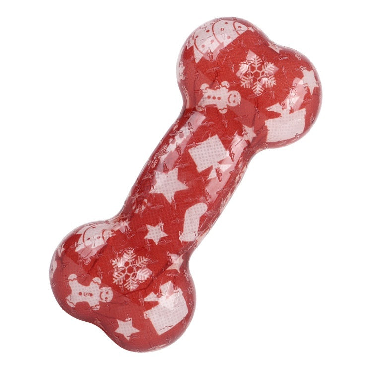 KFX-4028349 Christmas & Halloween Color TPR Bone Sound Toy - 110g Nibbling Fun