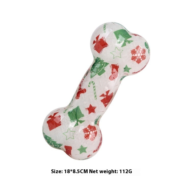 KFX-4028349 Christmas & Halloween Color TPR Bone Sound Toy - 110g Nibbling Fun