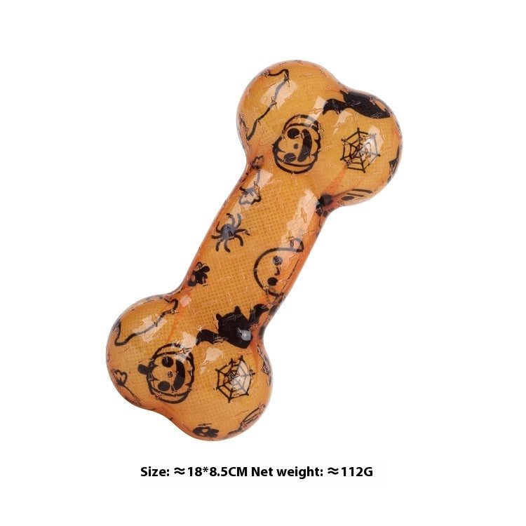 KFX-4028349 Christmas & Halloween Color TPR Bone Sound Toy - 110g Nibbling Fun